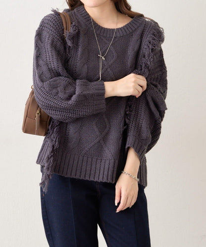 【NAO】流蘇編織針織套頭衫