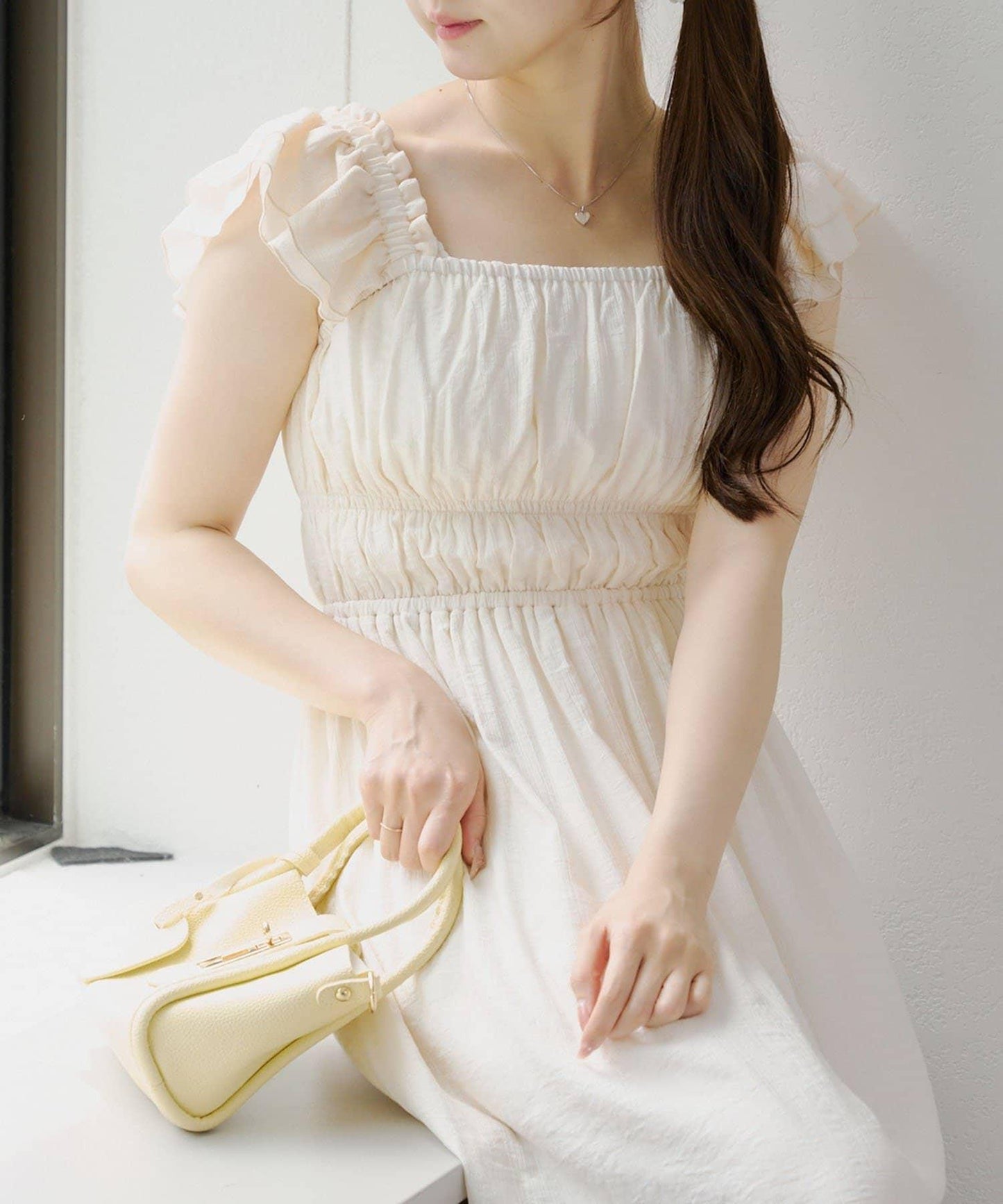 【RMAF】褶皺荷葉邊收腰連衣裙