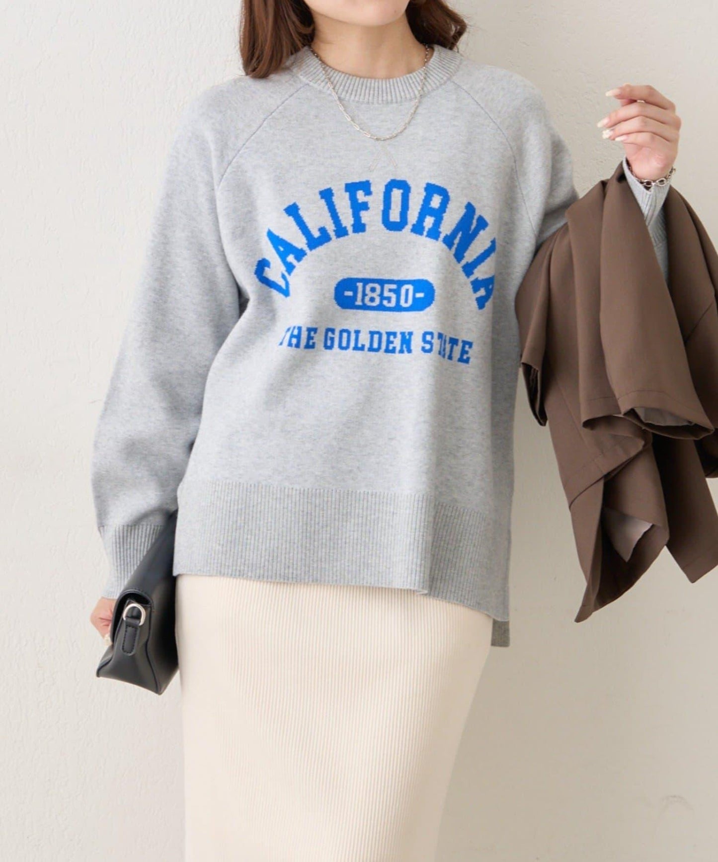 拼色LOGO衛衣風針織套頭衫