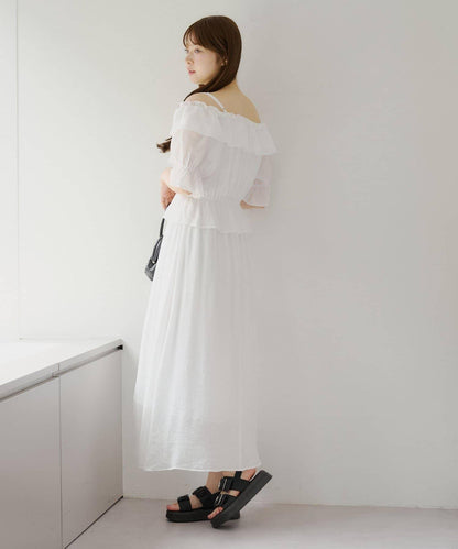 2WAY荷葉邊短裙連衣裙