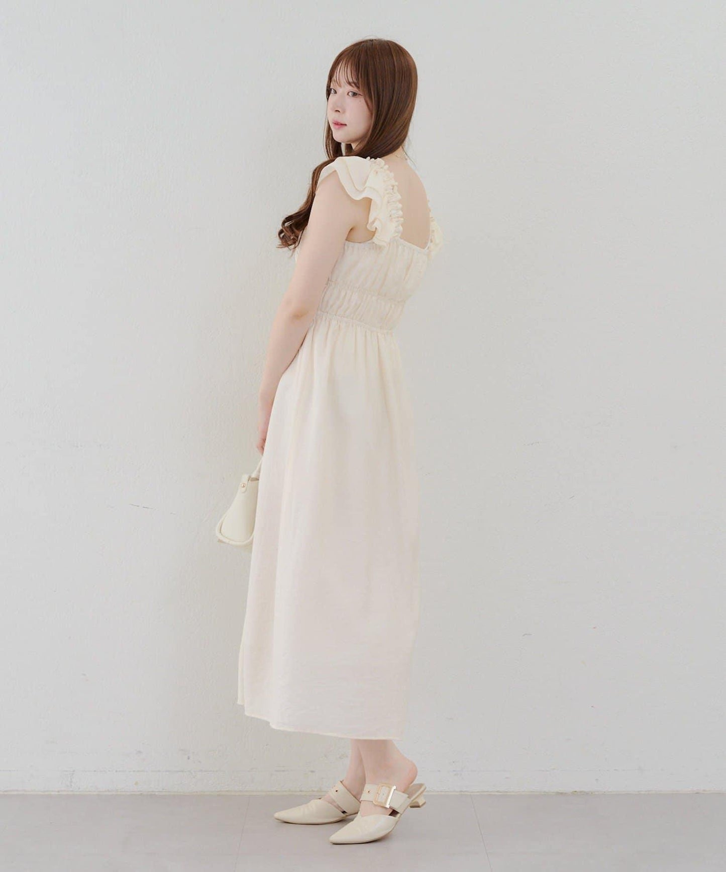 【RMAF】褶皺荷葉邊收腰連衣裙