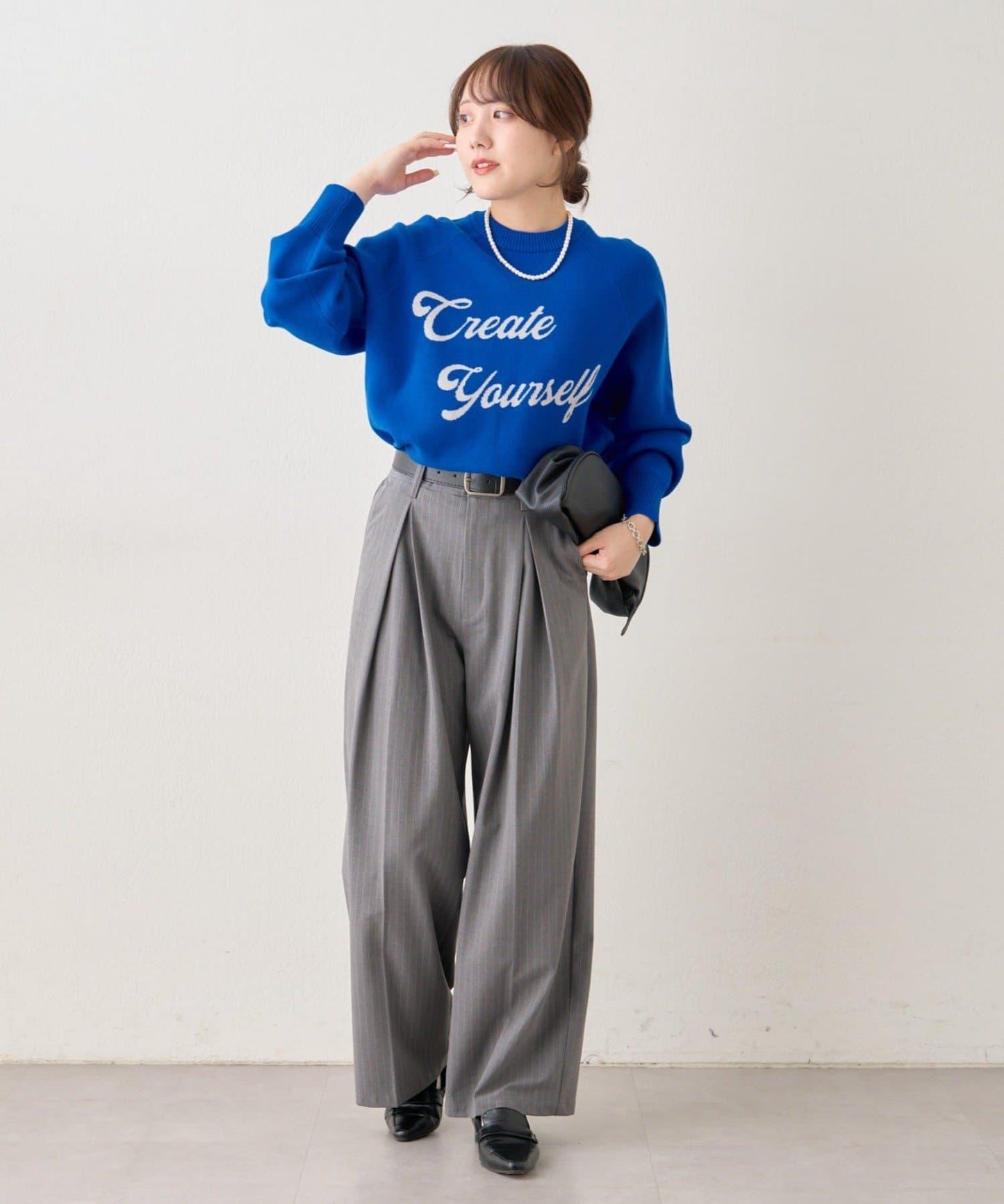 拼色LOGO衛衣風針織套頭衫