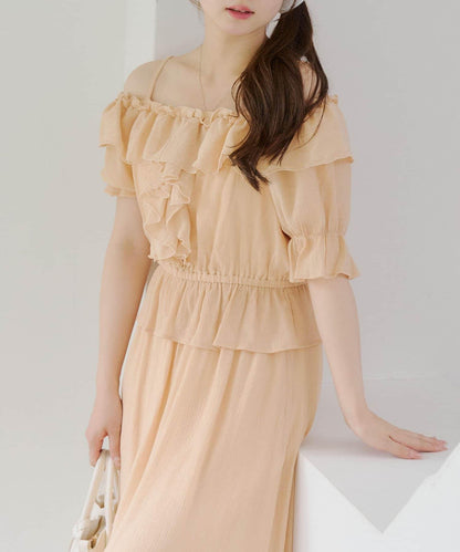 2WAY荷葉邊短裙連衣裙