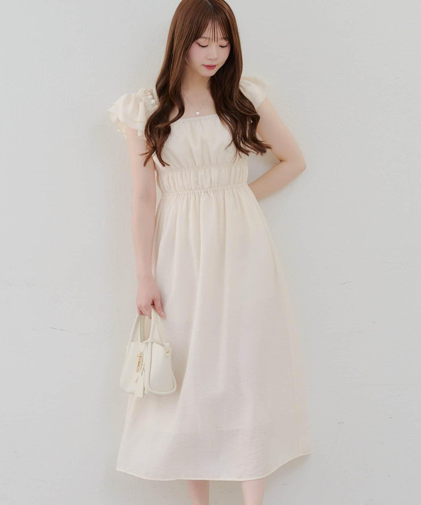 【RMAF】褶皺荷葉邊收腰連衣裙