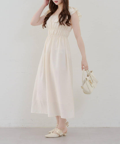 【RMAF】褶皺荷葉邊收腰連衣裙