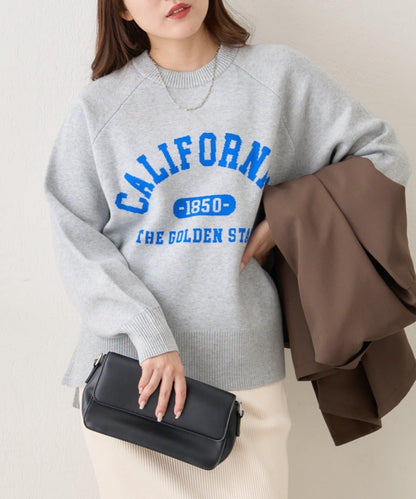 拼色LOGO衛衣風針織套頭衫