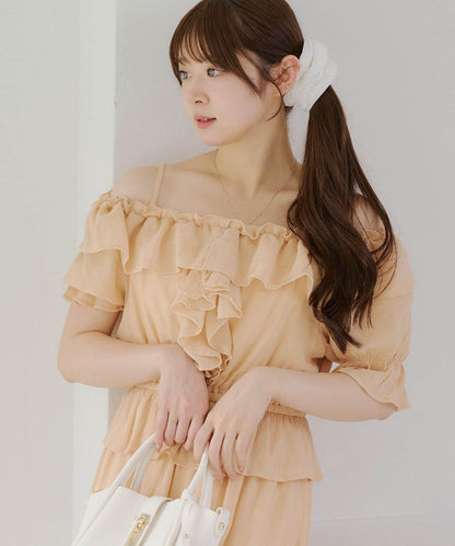 2WAY荷葉邊短裙連衣裙