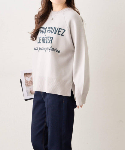 拼色LOGO衛衣風針織套頭衫