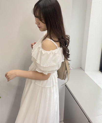 2WAY荷葉邊短裙連衣裙