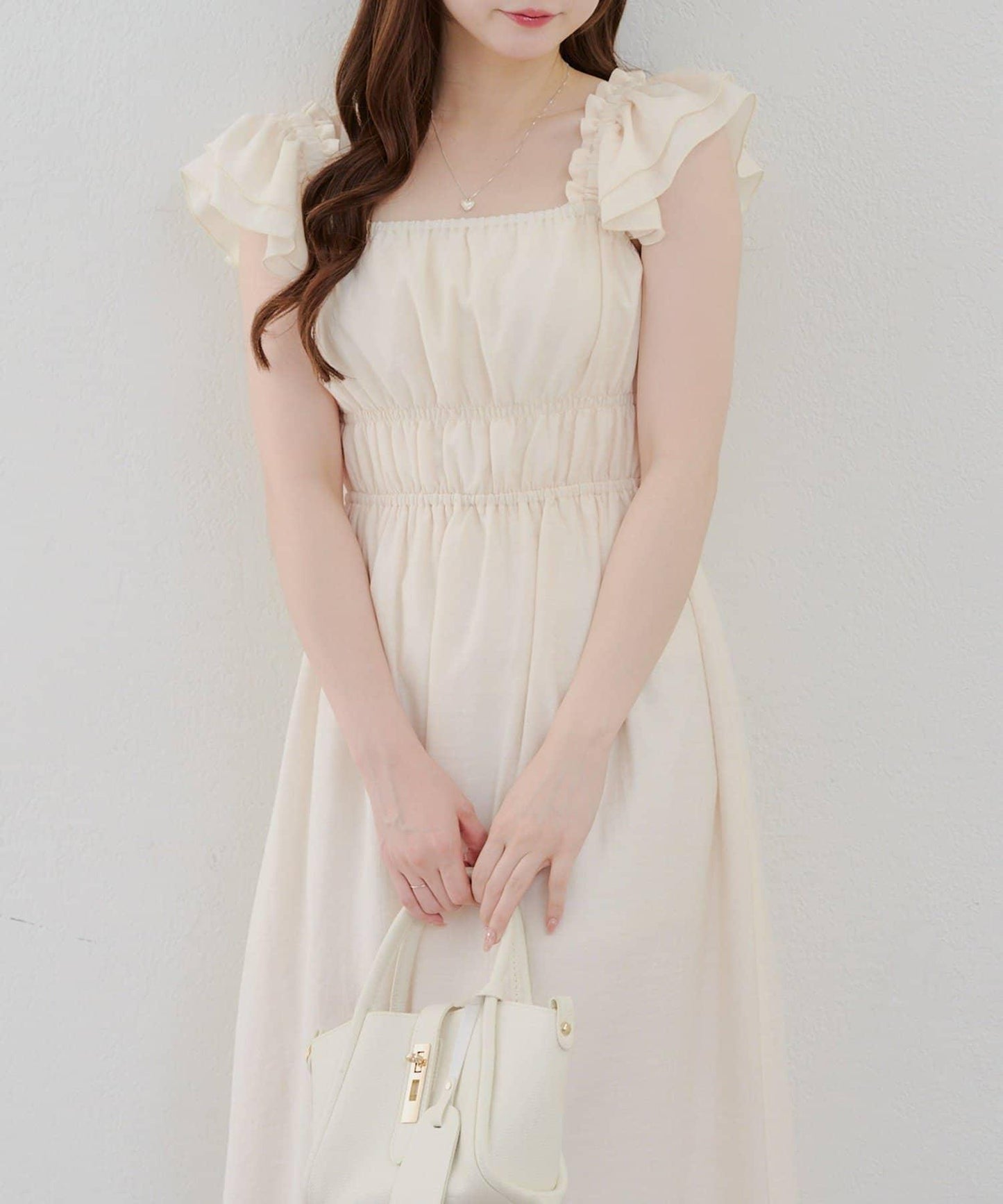 【RMAF】褶皺荷葉邊收腰連衣裙