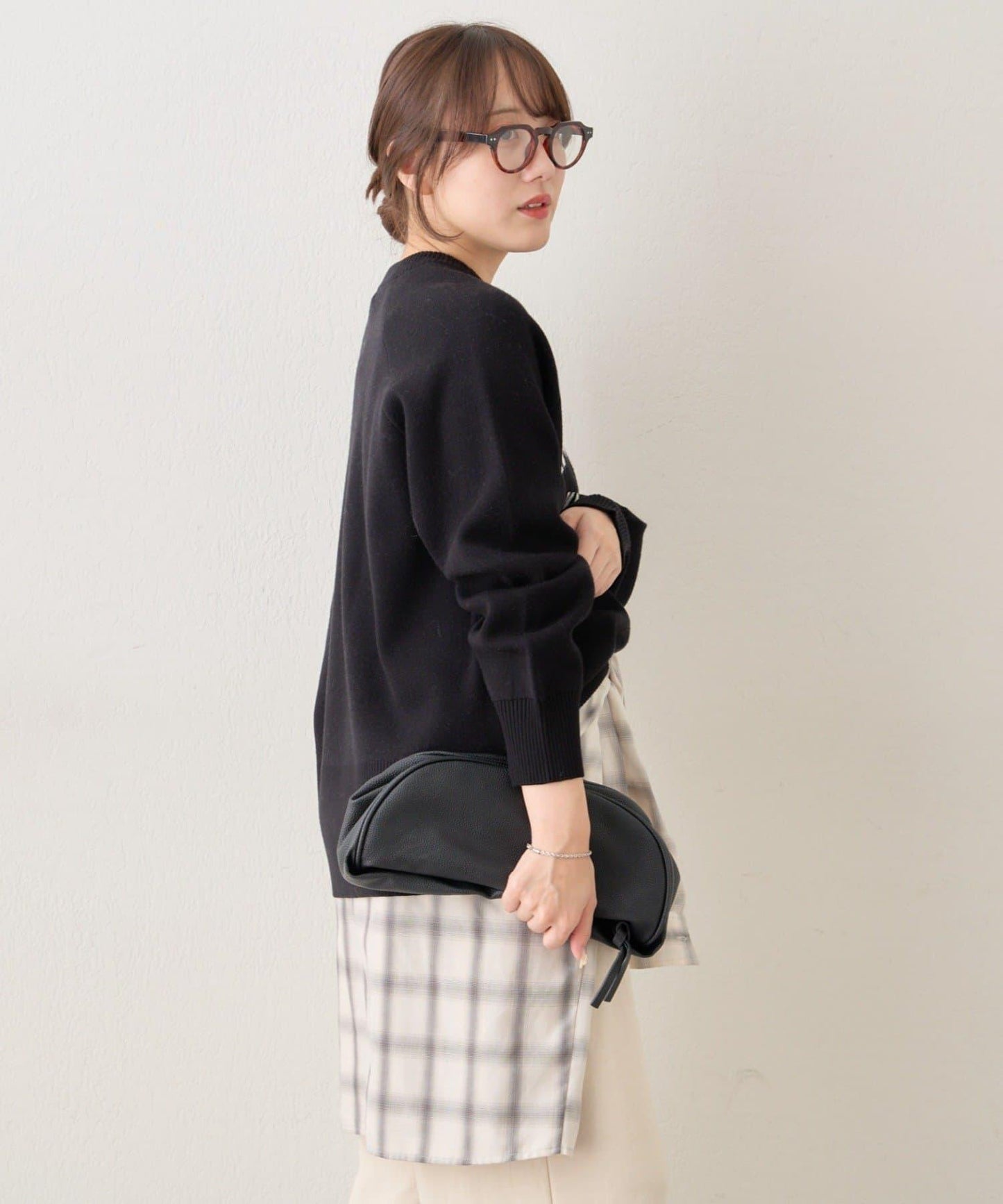 拼色LOGO衛衣風針織套頭衫