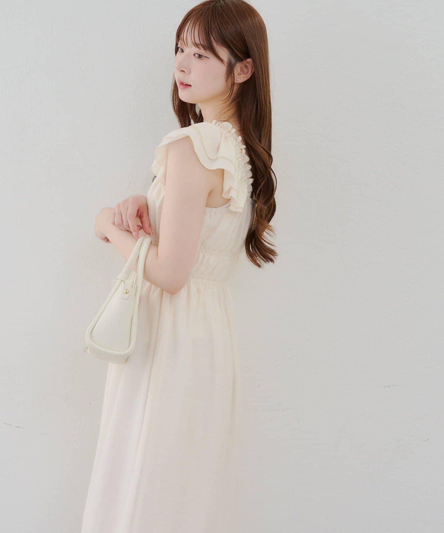 【RMAF】褶皺荷葉邊收腰連衣裙