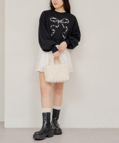 【RMAF】蝴蝶結印花短款衛衣