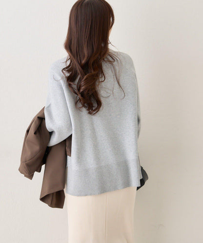 拼色LOGO衛衣風針織套頭衫