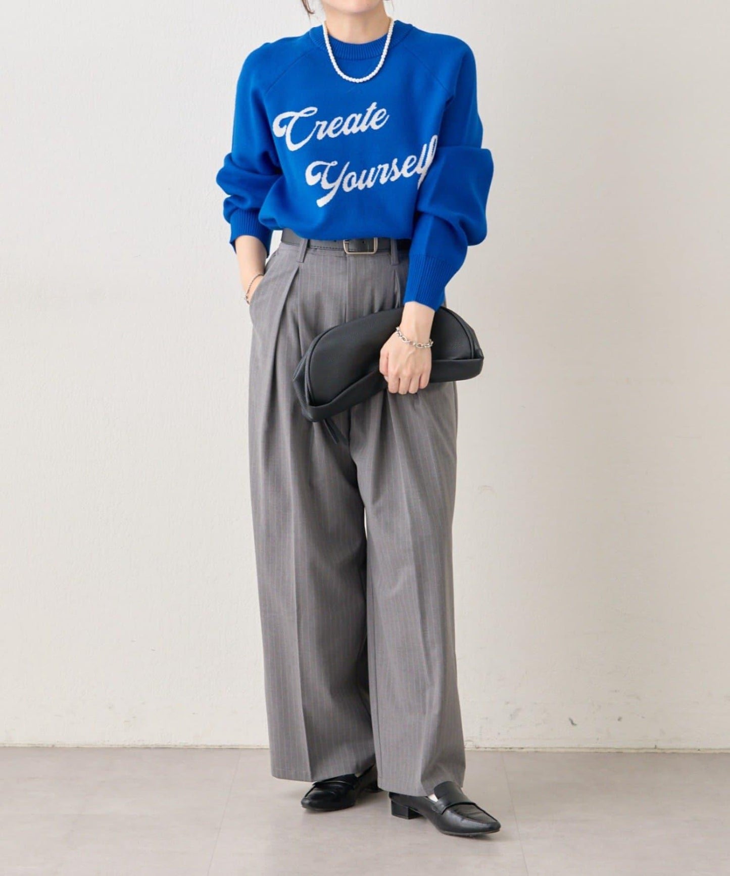 拼色LOGO衛衣風針織套頭衫