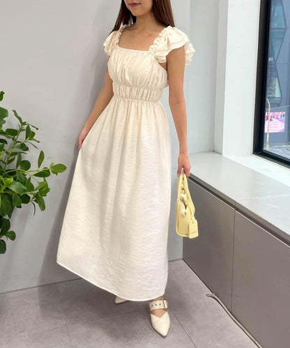 【RMAF】褶皺荷葉邊收腰連衣裙