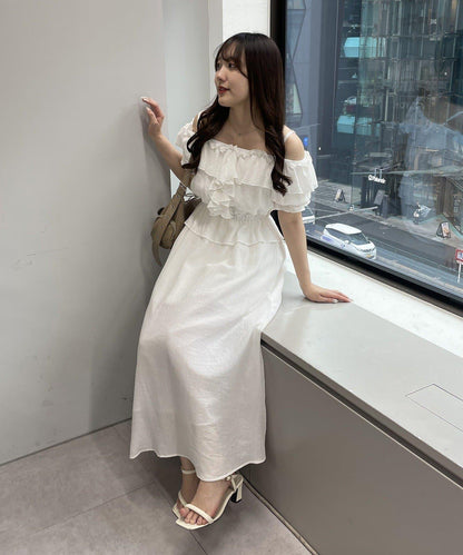 2WAY荷葉邊短裙連衣裙