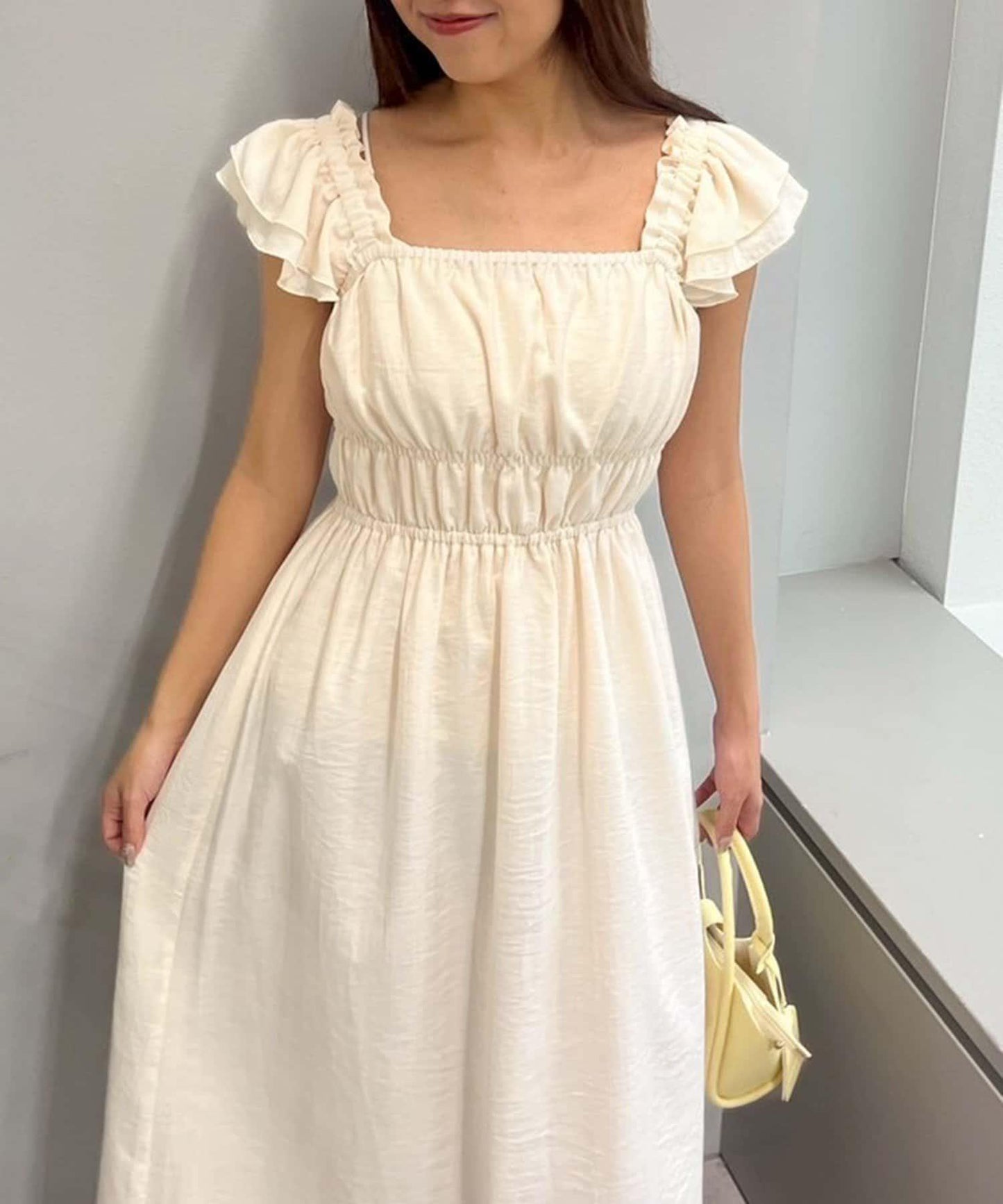 【RMAF】褶皺荷葉邊收腰連衣裙