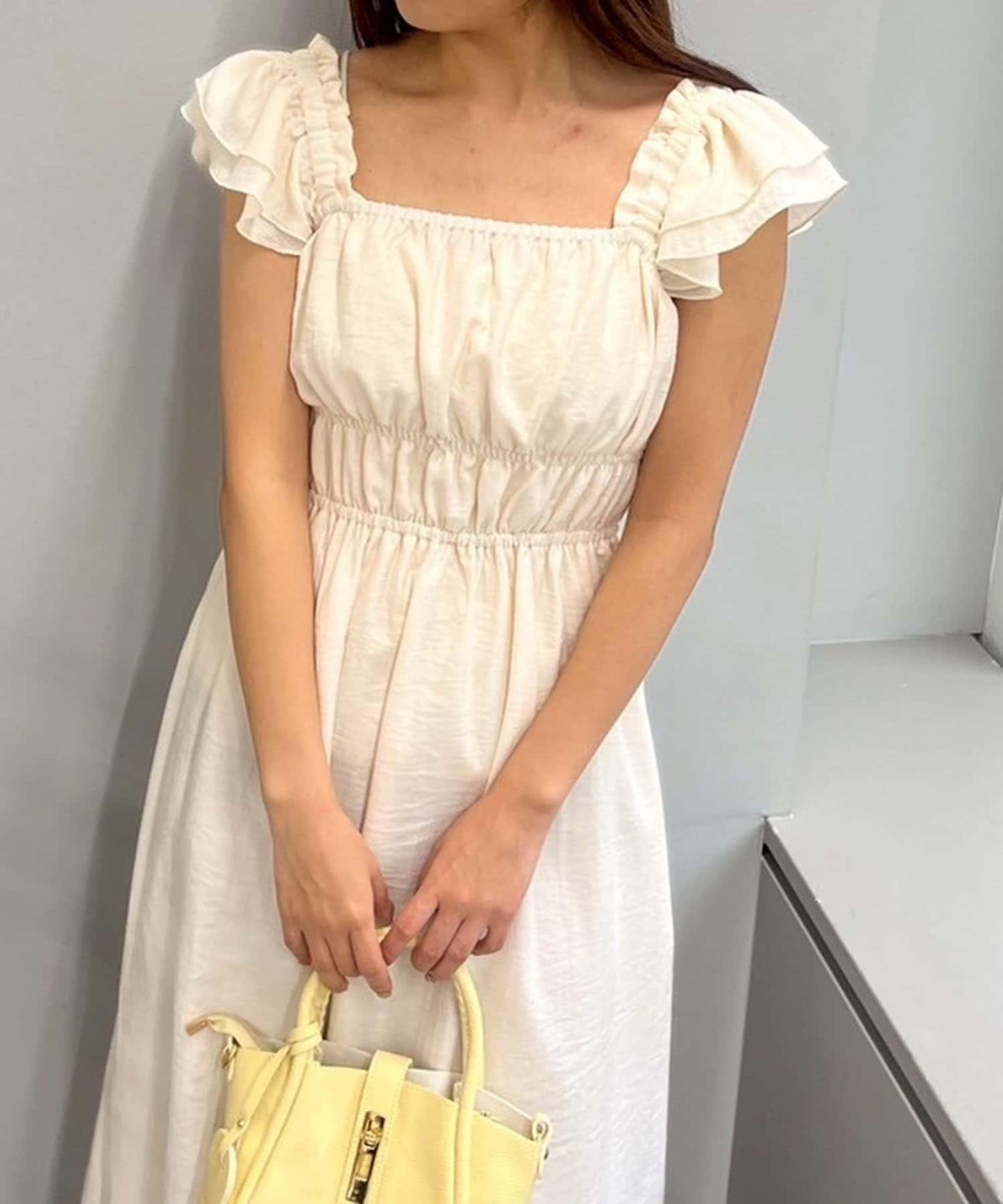 【RMAF】褶皺荷葉邊收腰連衣裙