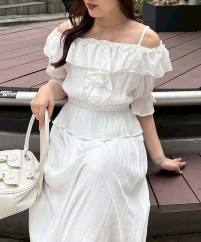 2WAY荷葉邊短裙連衣裙