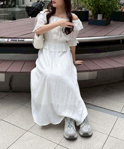 2WAY荷葉邊短裙連衣裙