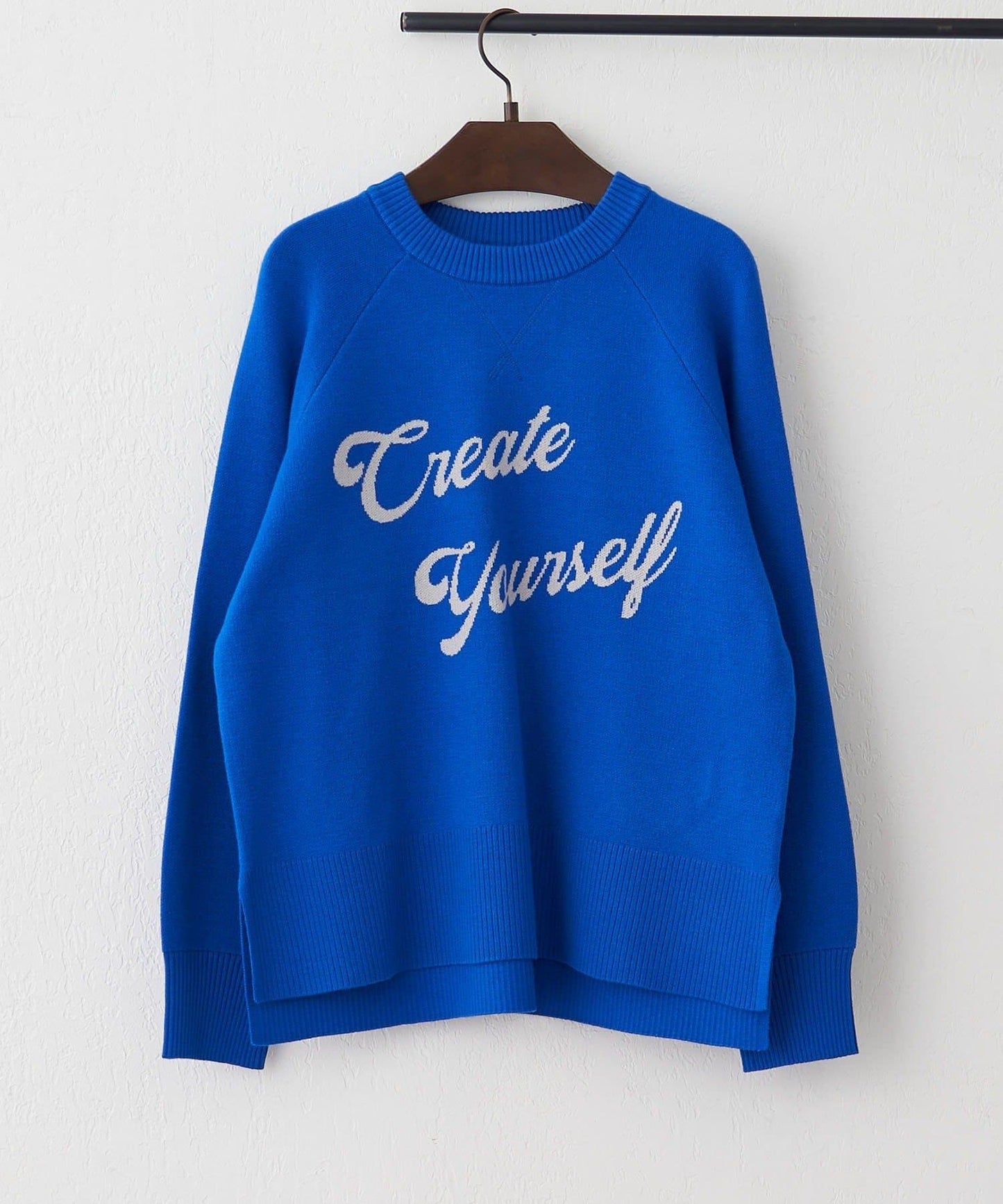 拼色LOGO衛衣風針織套頭衫