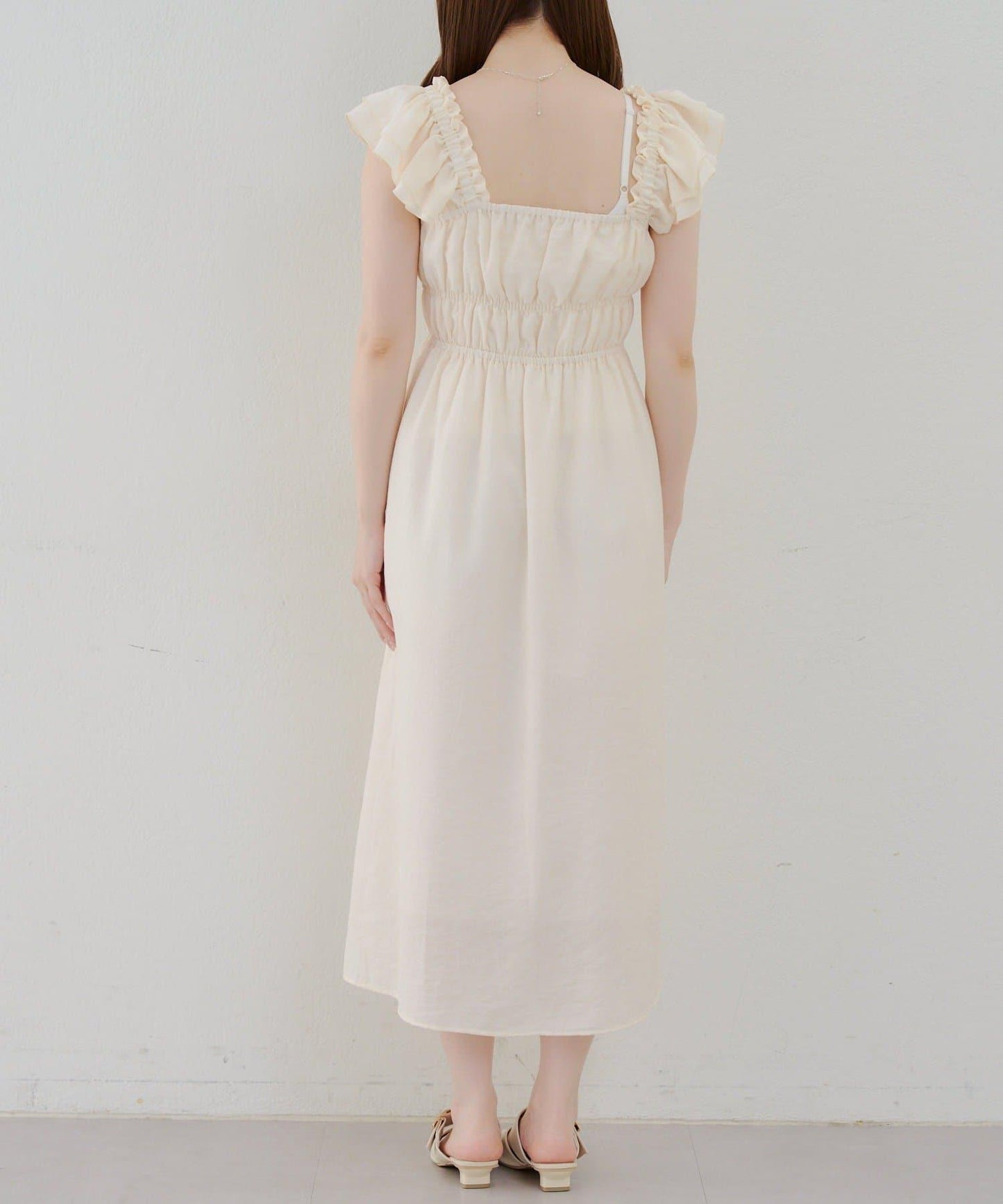 【RMAF】褶皺荷葉邊收腰連衣裙