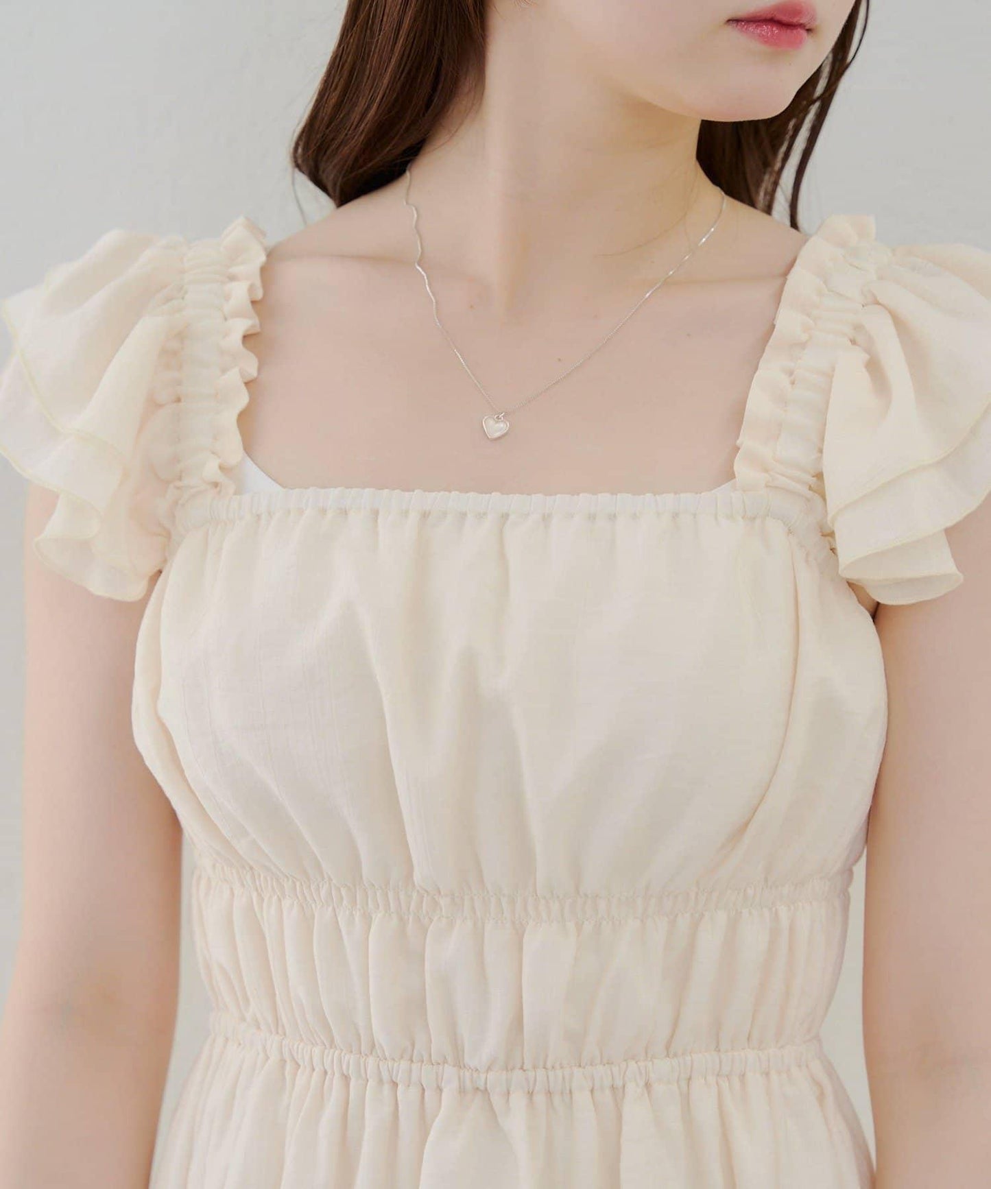 【RMAF】褶皺荷葉邊收腰連衣裙