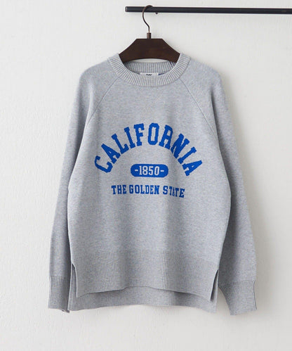 拼色LOGO衛衣風針織套頭衫