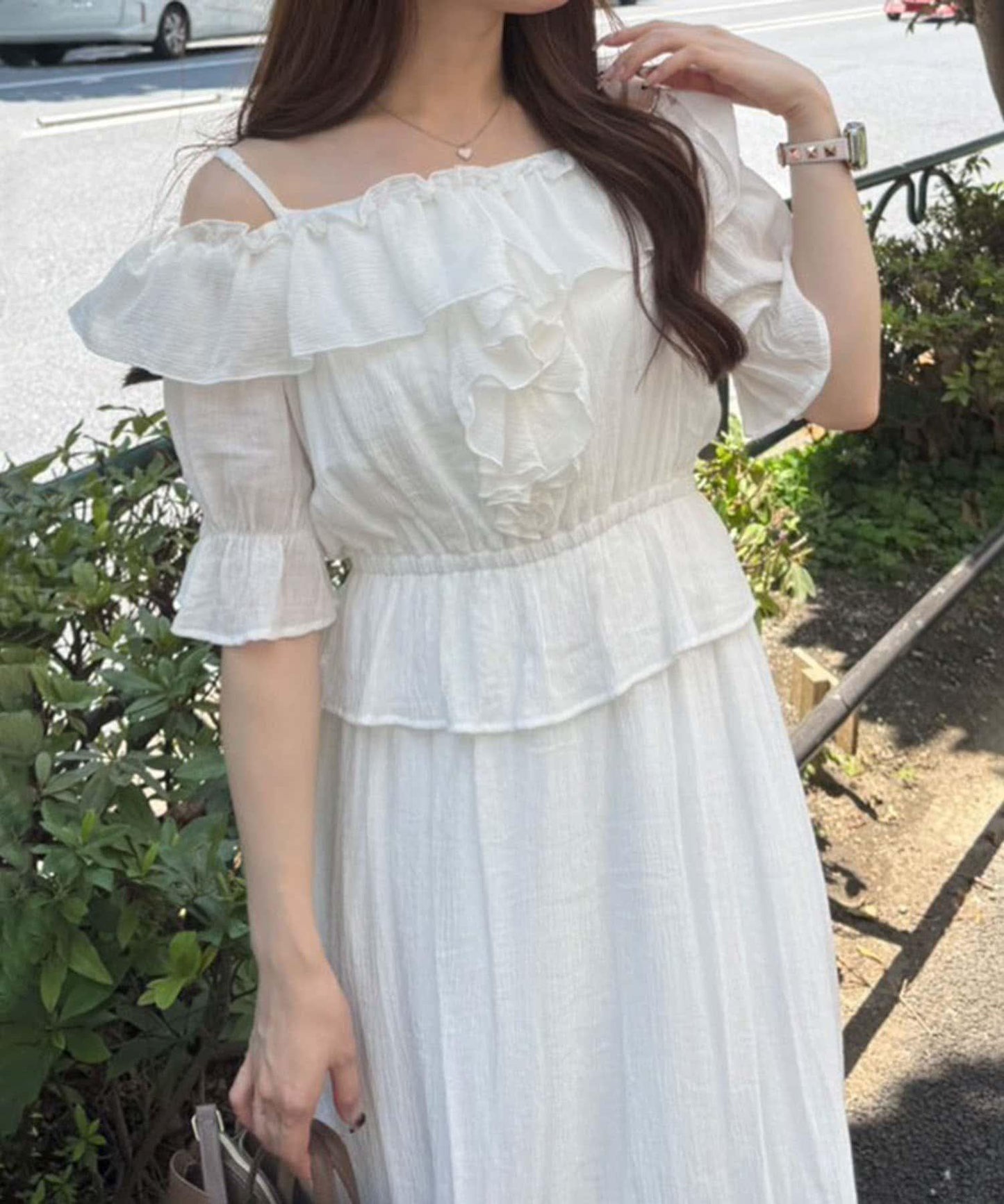 2WAY荷葉邊短裙連衣裙