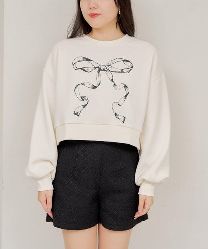 【RMAF】蝴蝶結印花短款衛衣