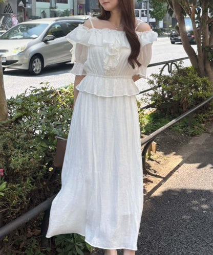 2WAY荷葉邊短裙連衣裙