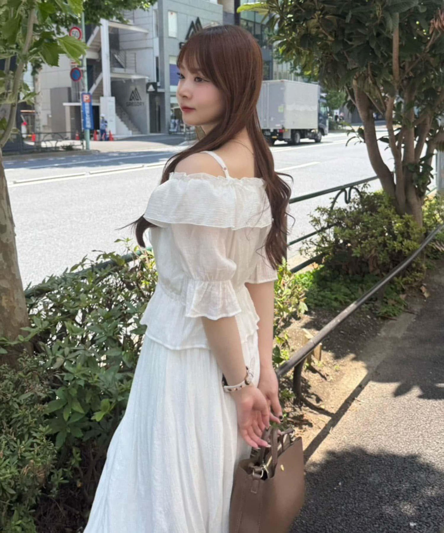 2WAY荷葉邊短裙連衣裙