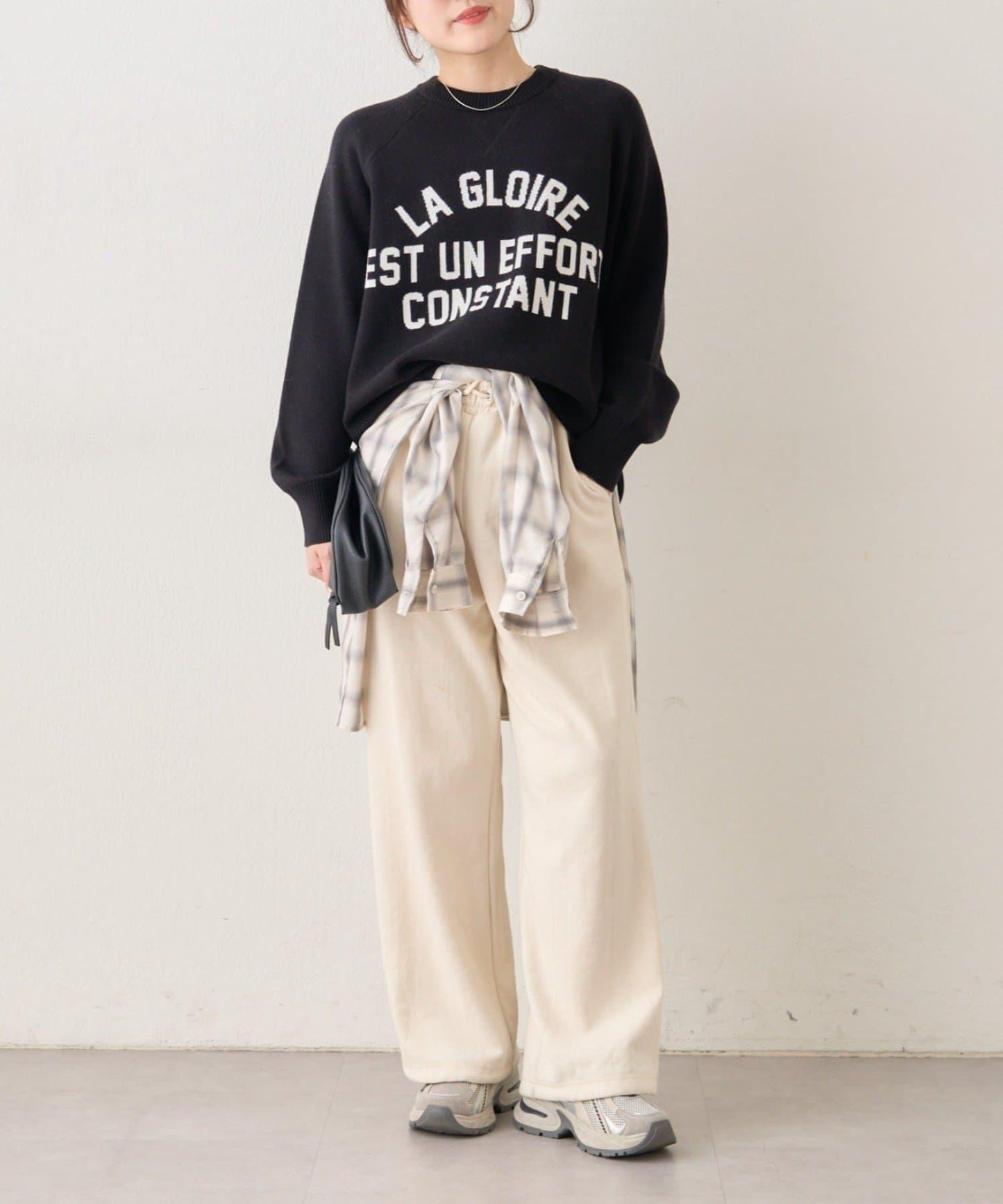 拼色LOGO衛衣風針織套頭衫