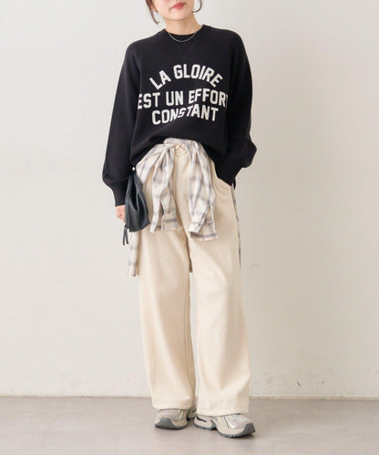 拼色LOGO衛衣風針織套頭衫