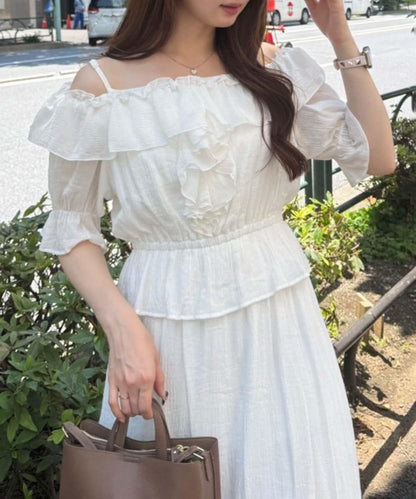 2WAY荷葉邊短裙連衣裙