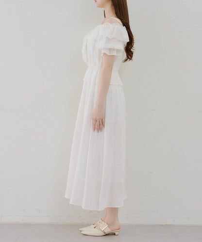 2WAY荷葉邊短裙連衣裙