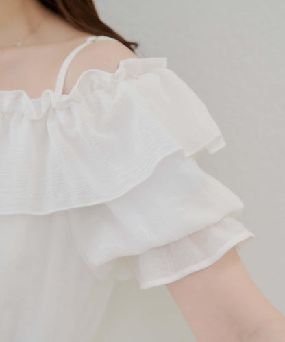 2WAY荷葉邊短裙連衣裙