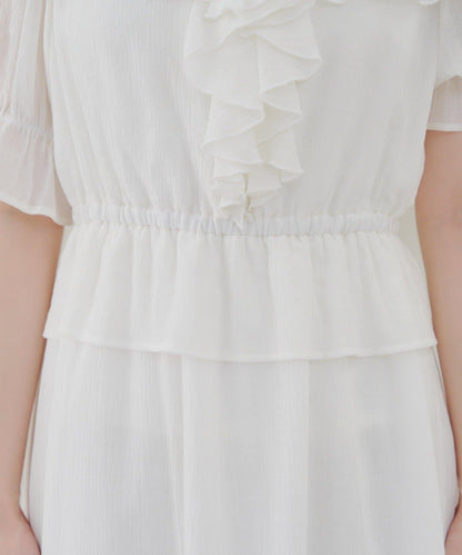 2WAY荷葉邊短裙連衣裙