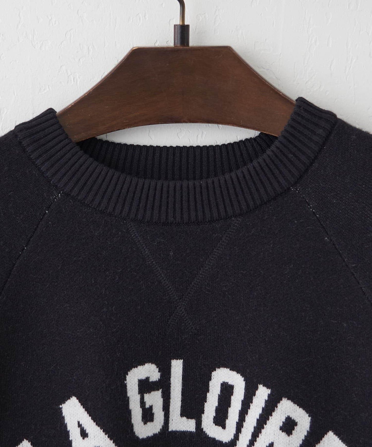 拼色LOGO衛衣風針織套頭衫