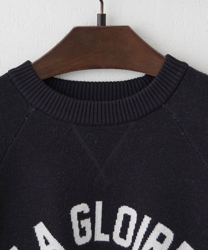 拼色LOGO衛衣風針織套頭衫