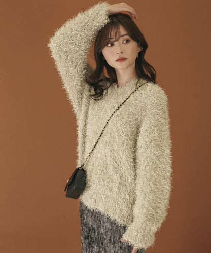 V領亮絲流蘇毛衣