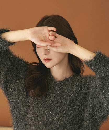 V領亮絲流蘇毛衣