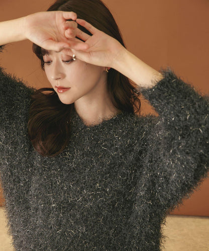 V領亮絲流蘇毛衣