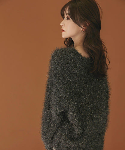 V領亮絲流蘇毛衣