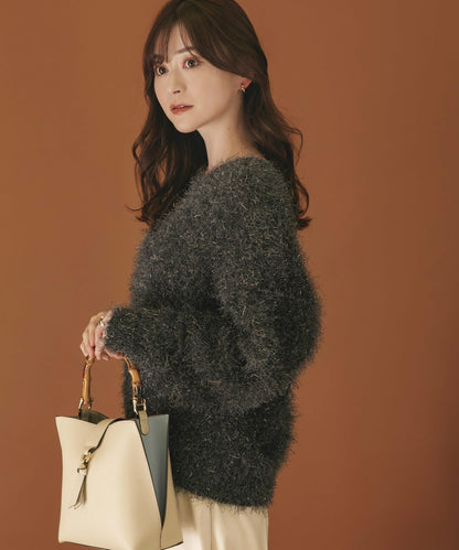 V領亮絲流蘇毛衣