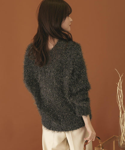 V領亮絲流蘇毛衣