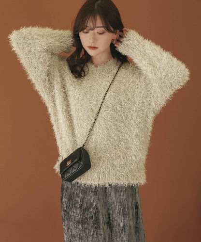 V領亮絲流蘇毛衣