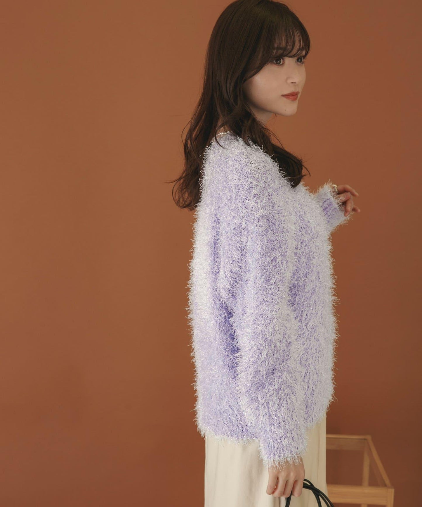 V領亮絲流蘇毛衣