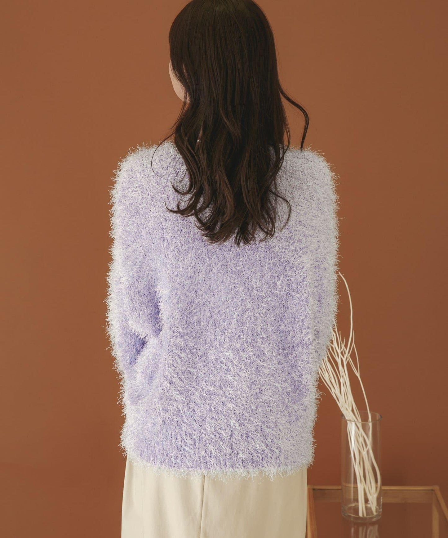 V領亮絲流蘇毛衣